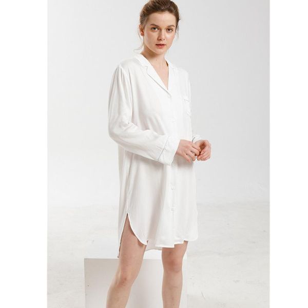 

women's sleepwear 2021 women nightgowns cotton home dress long sleeve nightwear button sleep lounge soft nightgown female h891, Black;red