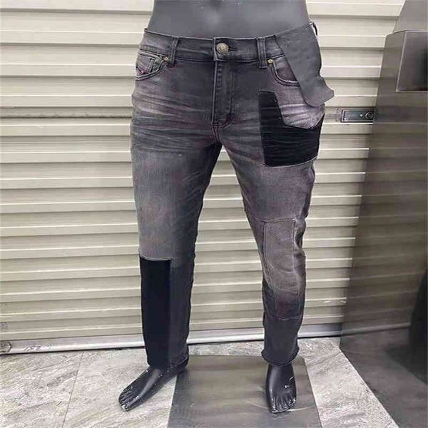 

men's jeans jeans wrangler for men mens fashion skinny straight slim ripped street wear motorcycle biker jean pants size 97w0, Blue