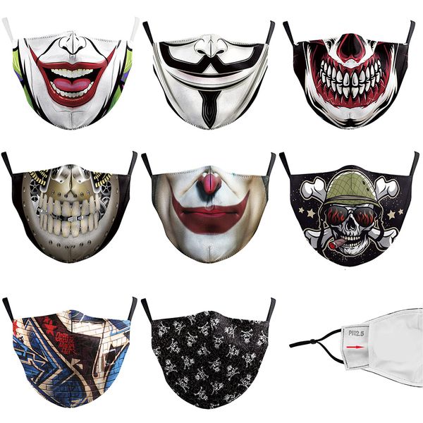 

designer reusable droll fashion cotton mask skull pirate digital sports halloween cosplay face masks part