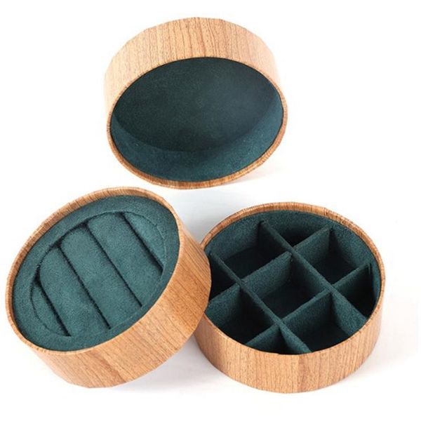 

ins dark green simple storage box rosewood grain jewelry display tray, Pink;blue