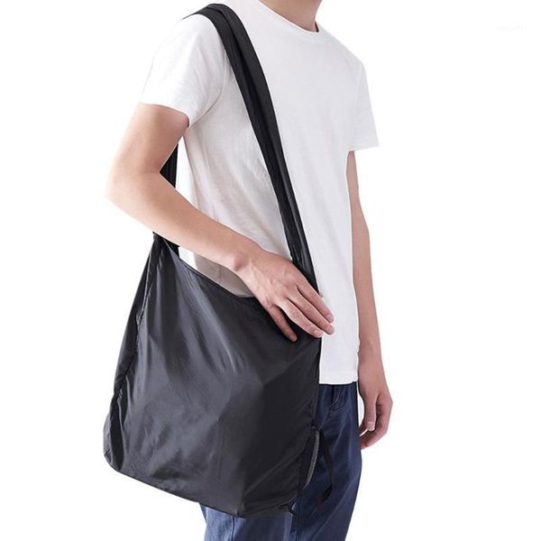 

storage bags foldable pouch grocery shopping shoulder bag reusable travel tote handbags1