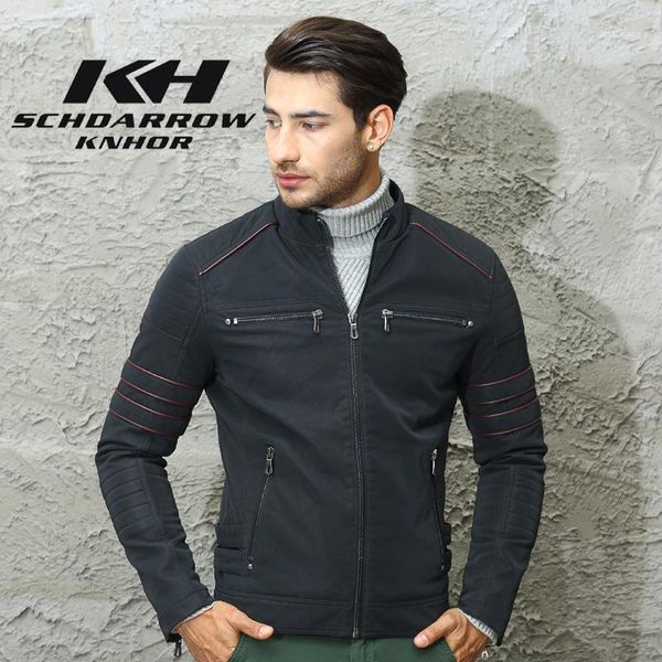 

mens leather jackets men's autumn winter fashion locomotive leather jacket coat men casual stand collar pu jacket male1, Black