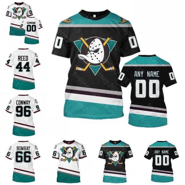 

96 conway men's personalized retro anaheim ducks hockey jersey 66 bombay 15 ryan getzlaf adam henrique 17 ryan kesler 44 reed custom je, Black