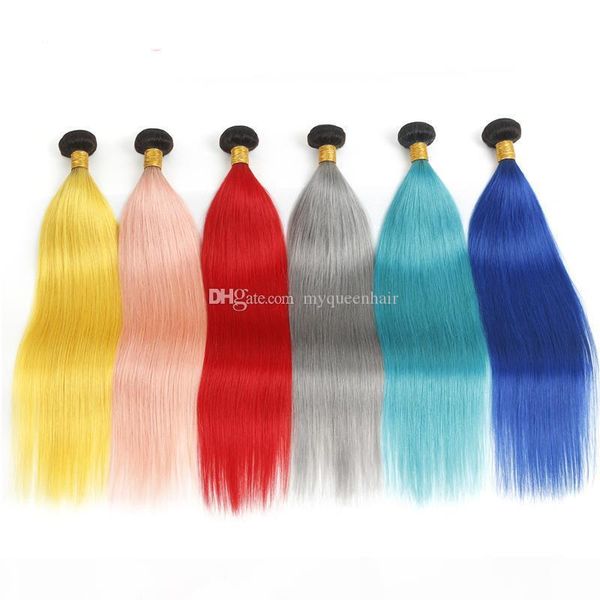 

my queen brazilian straight human colorful hair weave pure gray color silver grey 100% remy human hair weaving extensions, Black