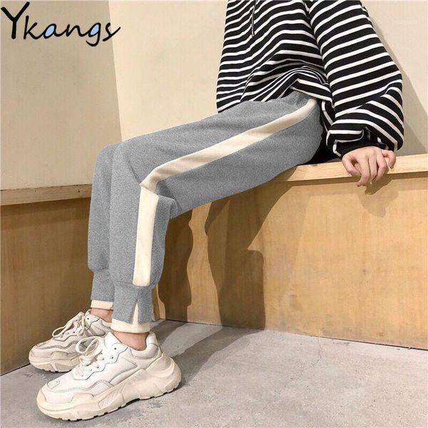 

plus velvet thickened all-match jogger sweatpants korean style loose harem women pants baggy high waisted drawstring trousers1, Black;white