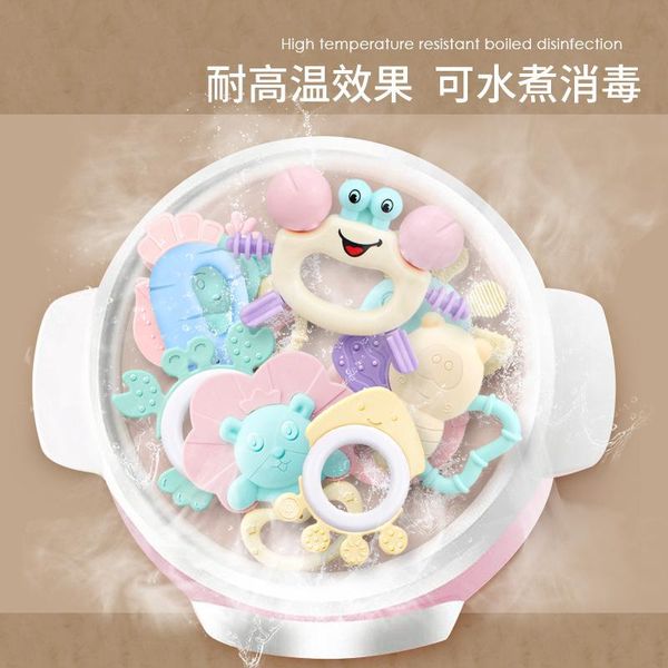 

baby toys 0-1 year old baby hand rattle gum newborn child early education molars boiled bed bell set toddler gifts