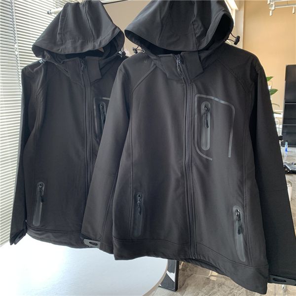 

grasp the quality of titanium double-layer composite quick dry material outdoor men's stormsuit plush hoodie