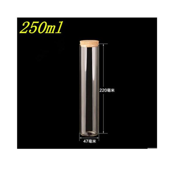 

47*220mm 250ml glass bottles vials jars test tube with cork ser empty glass transparent clear bottles bbyehy