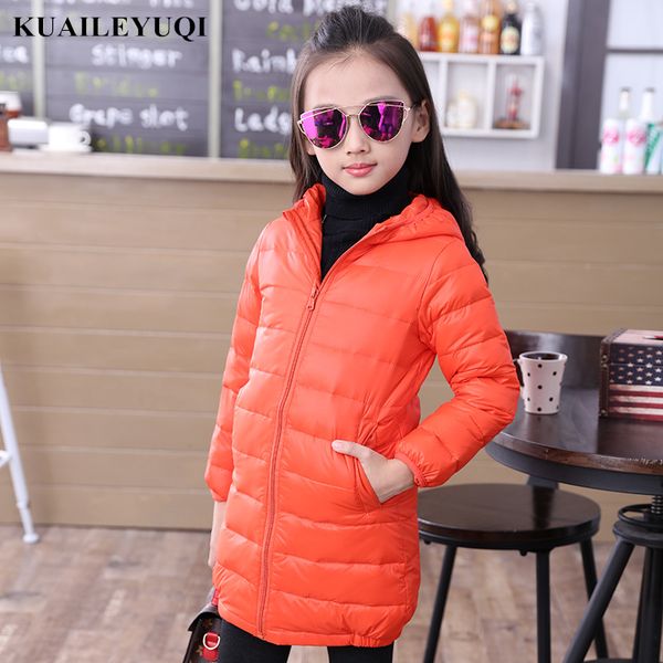 

light and thins children's clothing boys and girls parka coats kids clothes winter jackets down jacket for girl long style 201109, Blue;gray