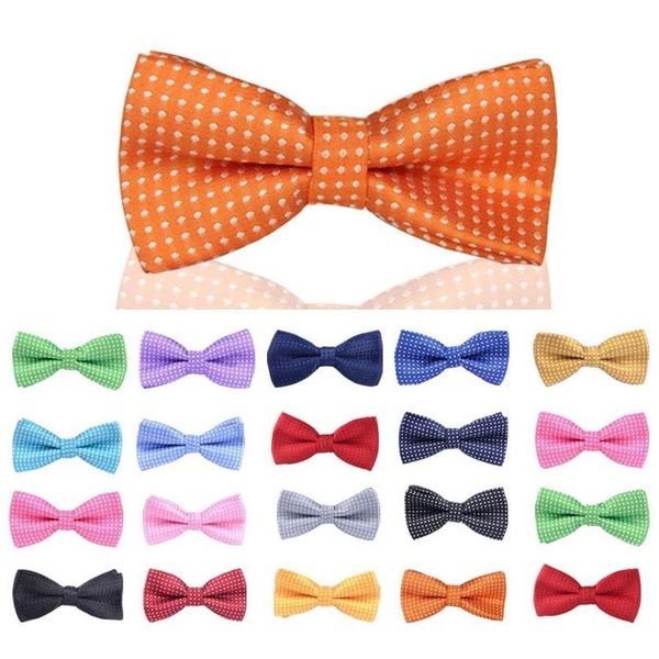 

adjustable new bow tie black dot prom polka pre-tied fancy kids boys wedding bowties bowtie childre qyluml, Black;gray