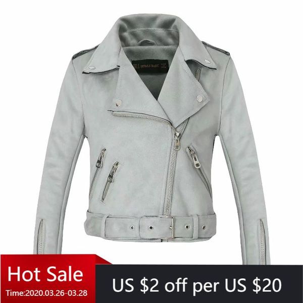 

women's jackets 2021women's faux pu leather suede short jacket zipper motorcycle coat womens spring fashion biker drop, Black;brown