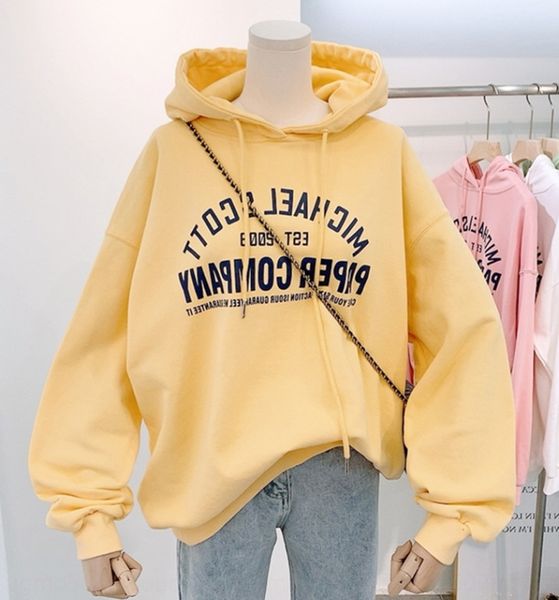 

fqdlu 2020 pul letter printing korean sweatersweaterstyle fashionable loose hooded sweater women for korean autumn letter printing 2020 a, Black