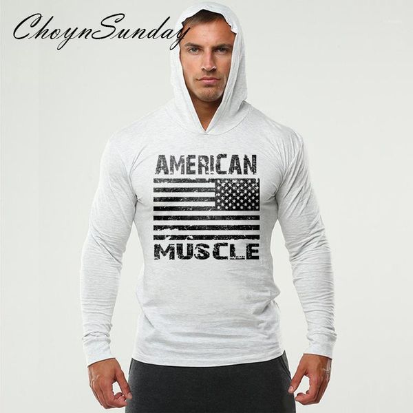 

choynsunday 2019 new men's spring and autumn fitness long-sleeved hoodies cotton bodybuilding men's simple casual hoodies1, Black