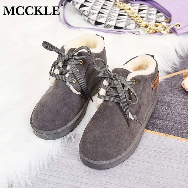 

women snow boots winter ladies shoes warm plush flats ladies ankle boots casual lace up non slip fashion female new, Black