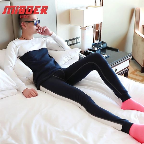 

men's cotton long johns low rise solid thermal underpants mens leggings long underwear thermal woolen thermal clothing 201125, Black;white