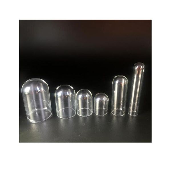 

20pieces hollow cylinder glass tube locket pendant glass bottle vial cover dome pendant handmade jewelry findings differ sqchqb, Black