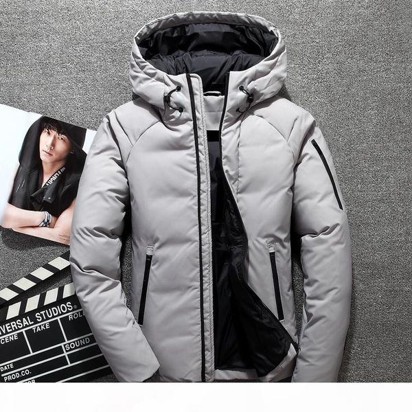 

men fashion white duck down jacket 2018 winter casual down coats jackets parkas men sportswear clothing, Black