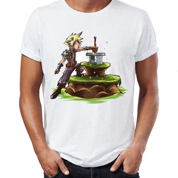 

men's t shirt final fantasy cloud and the sword in the stone artsy awesome artwork printed tee sport hooded sweatshirt hoodie