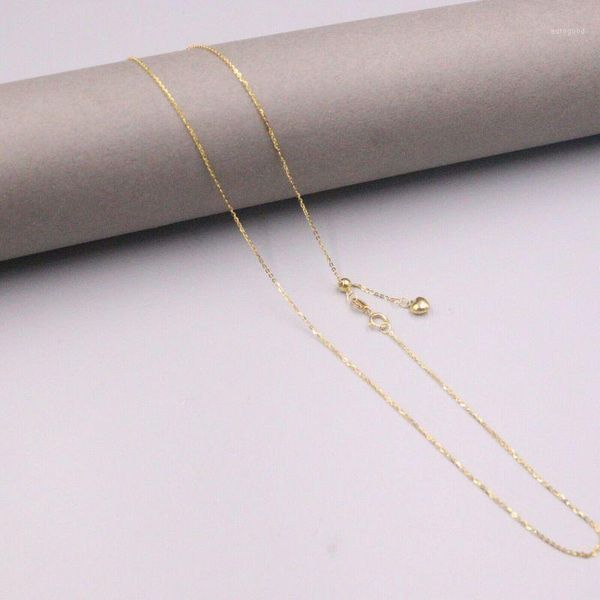 

chains fine pure au 750 18kt yellow gold chain 1mmw women o link necklace 18inch adjustable 1.3-1.6g1, Silver