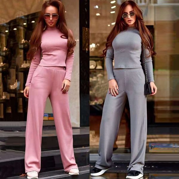 

new women's 2021 nightgown 2 play sport knit warm sweater leg sweat suit spring and fall x7vm, Black;white