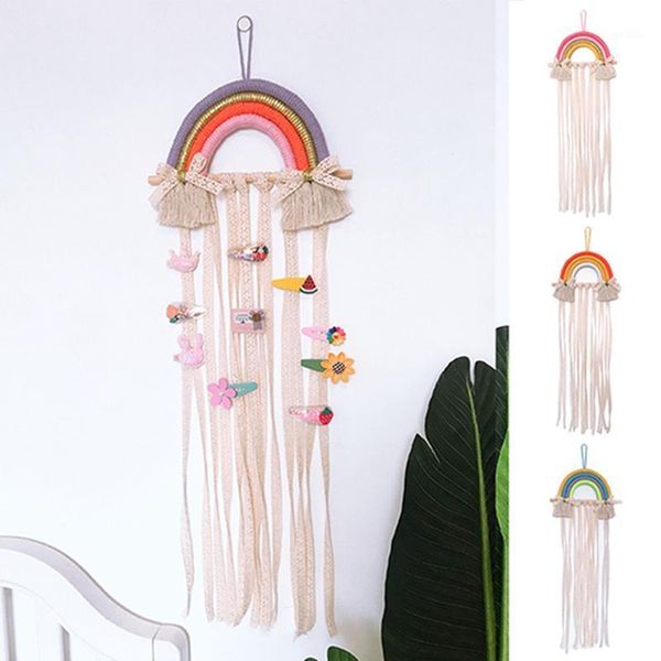 

nordic nursery kids room decoration handmade macrame rainbow hanging wall decor diy tassel hanging wall decor baby girl room1
