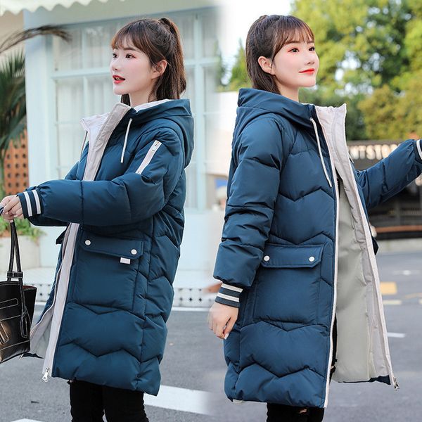 

2020 fashion plus size down jackets female coat women's parkas hooded warm winter cotton padded jacket m769, Black