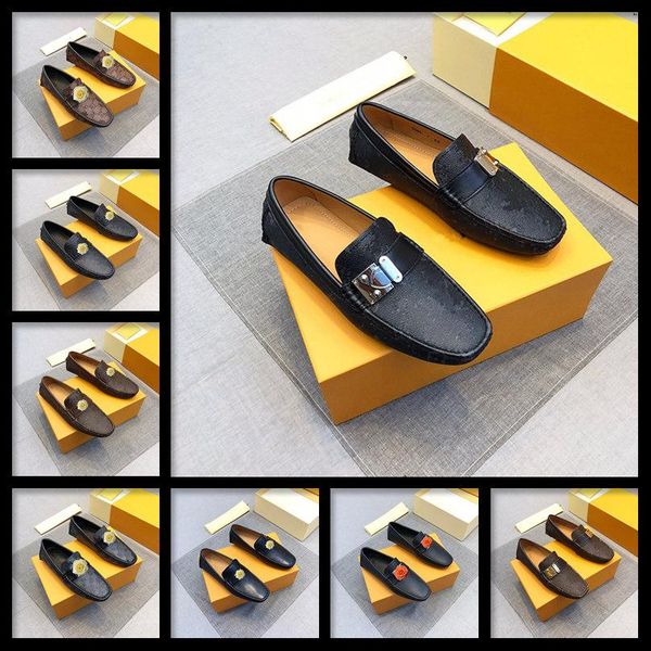 

brand luxury genuine leather men shoes fashion casual shoes breathable men flats loafers men's driving shoes zapatos hombre big size 46, Black