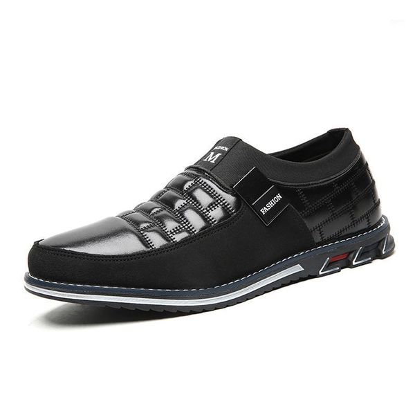 

2020 big size 48 genuine leather men winter casual shoes breathable men flat loafer formal business dress slip on walking shoes1, Black