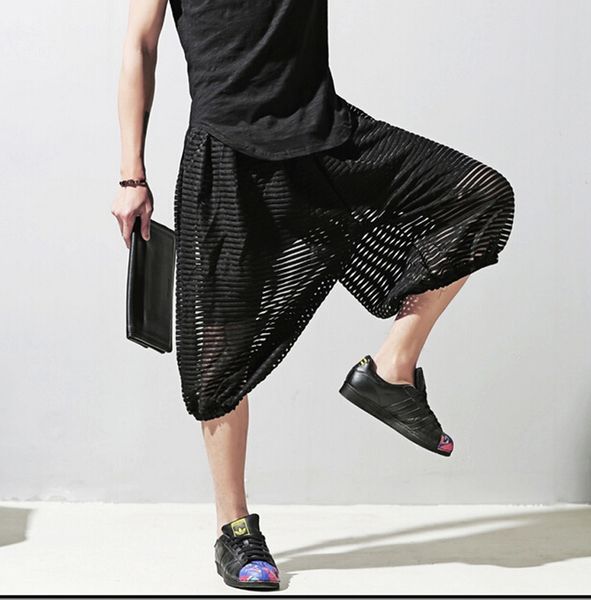 

wholesale-2016 sweatpants summer new hip mens calf baggy capris -length harem dance sport pants hippie trousers pants basketball short gckd, Black