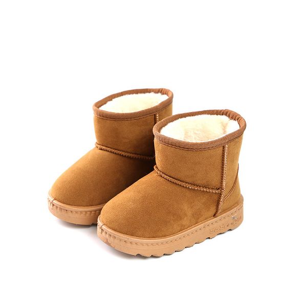 

children' shoes snow boots 2020 new winter boys thick plush shoes solid girls warm shoes kids short martin boots student c1005, Black;grey
