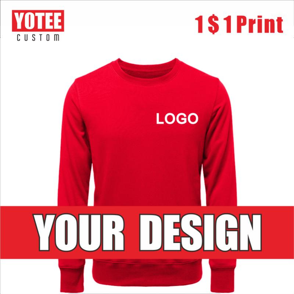 

yotee round neck sweater cotton high-end casual logo custom embroidery group personal logo custom round neck sweater1, White;black