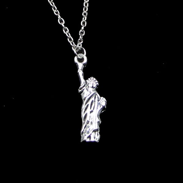 Mode 34*10mm Statue Of Liberty New York Anhänger Halskette Link Kette Für Weibliche Choker Halskette Kreative Schmuck party Geschenk