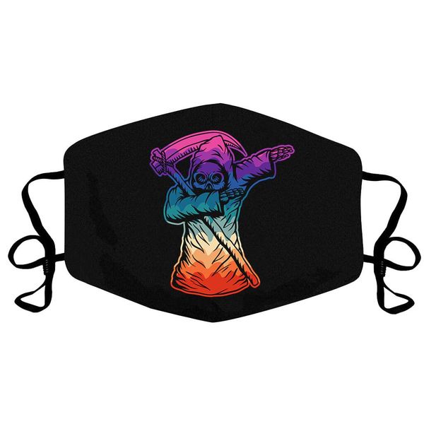 

печать ткань маски скелета человек унисекс половина моющееся лицо mouth крышка маски на открытом воздухе черного рта caps многоразовый mondk