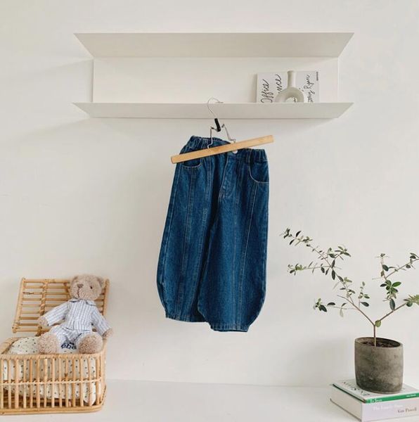 

2020 new arrival girls boys denim wide pants autumn winter fashion kids jean pants 1-6t yc752, Blue