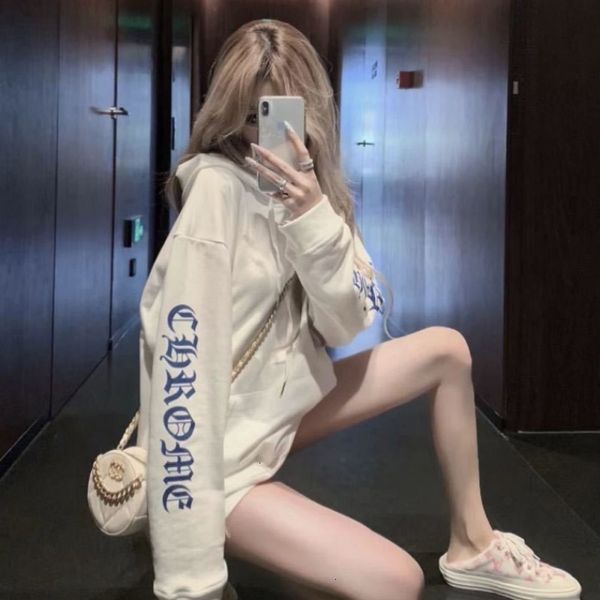 

women's social early autumn new crosin net red tide brand cross sweater loose hooded fashion mdxj, Black