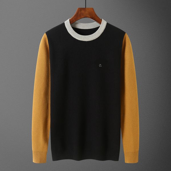 

2022mens sweaters long sleeve sweater simple solid o-neck casual knitted pullovers men sportwear jumpers -3xl 013, White;black