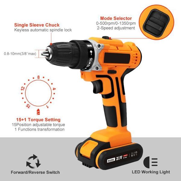 

battery electric drill 21v 340w cordless rechargeable electrician carpenter1