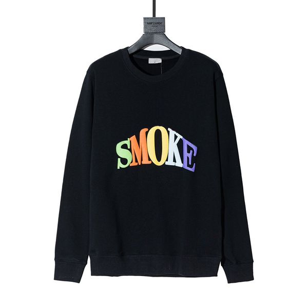

autumn winter fashion europe france colorful puff print pullover hoody men women sweatshirt hoodie, Black