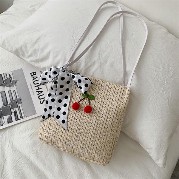 

женщины сумка сумки из ротанга плетеная соломы тканые crossbody пляжная сумка мода дамы шелковый шарф плеча сумки tote kintted красоты