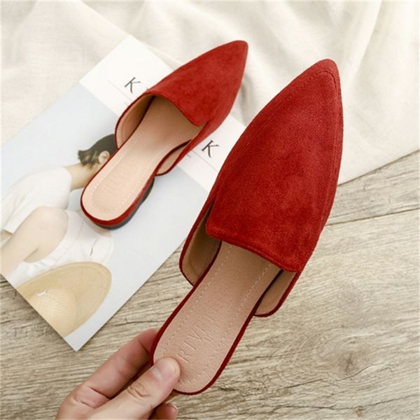 

2021 new spring/summer pointed out flat-soled version of the head sack elegant muller shoes y5pr, Black