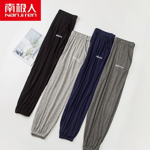 NANJIREN Estate Uomo Modale Pigiama Pantaloni da notte Vendita calda Pantaloni da notte per uomo Tether Pigiama Pantaloni Pantaloni Casual Pantaloni da casa 201023