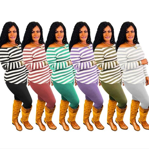 

женская спортивная спортивная кошелька пуловерное свитер брюки наряд полосатый двух частей одежда дизайнеры футболки свитер леггинсы брюки к, Gray