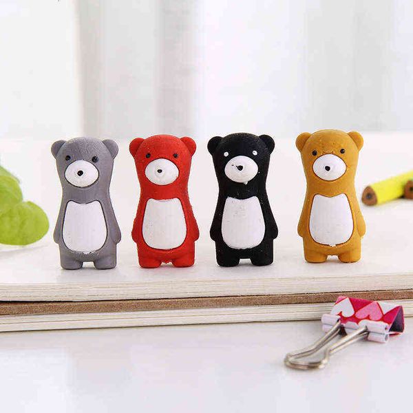 

creative cartoon stand ignorant force bear eraser pencil student stationery