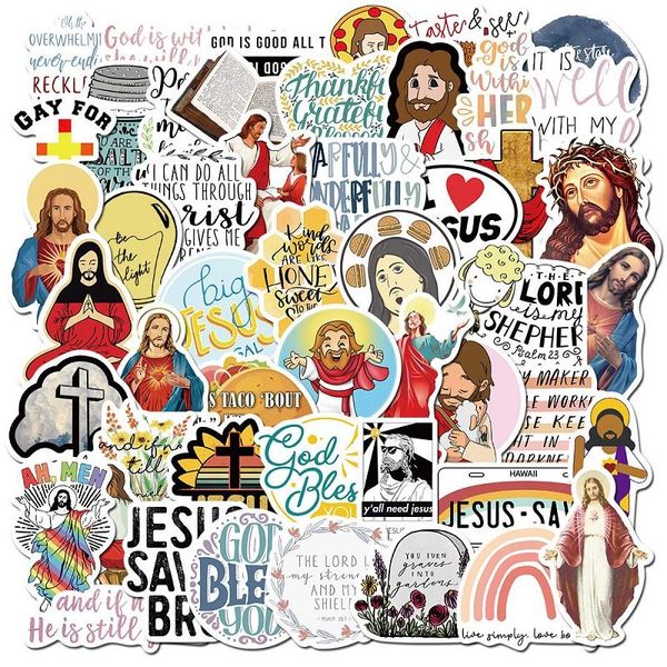 

50 pcs christian believer graffit sticker skateboard fridge phone guitar motorcycle luggage pvc waterproof sticker decal bbyqvt packing2010