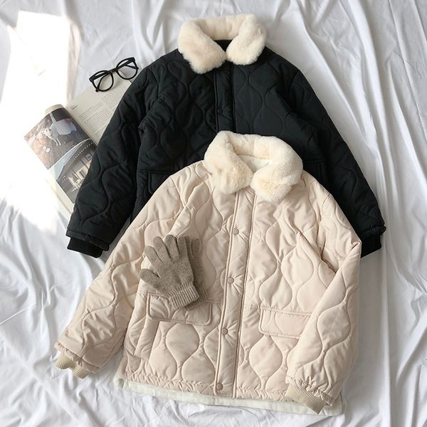 

hwlzltzht women's winter jacket warm parkas thickened snow coat for women fleece inside outerwear plus size chamarras de mujer 201028, Black