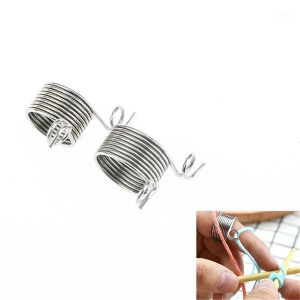 

1pcs knitting needle thimble sewing accessories yarn guides ring metal braided knuckle jacquard assistant jacquard1, Black