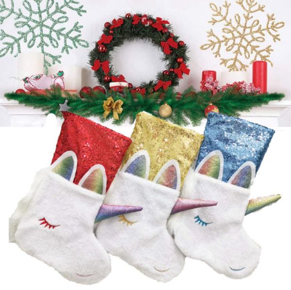 O tamanho mais recente 43CM, meias de Natal, estrela do estilo unicórnio, decorações de Natal, pingentes árvore de Natal frete grátis
