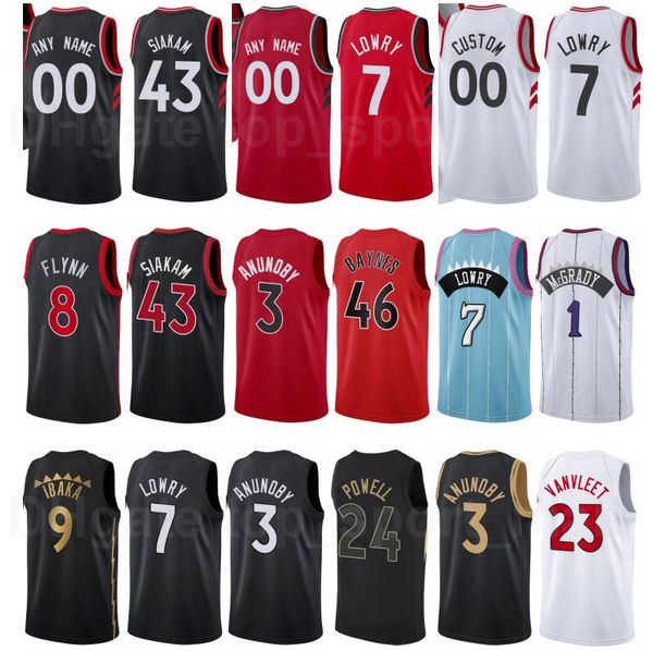 

screen print basketball vince carter jersey 15 kyle lowry 7 fred vanvleet 23 tracy mcgrady 1 aron baynes chris boucher city earned edition, Black;red