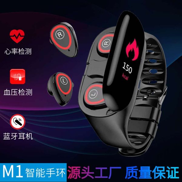 

m1 smart bracelet m7 color screen to ear bluetooth 5.0 wirels headset 1step rate blood prsure monitoring exercise m1pro