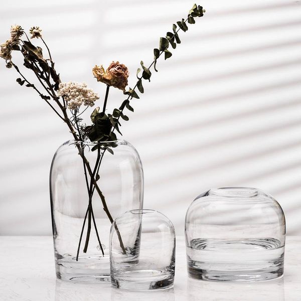 

vases european simple creative transparent colorful glass vase living room table smallmouth home flower crafts decor1